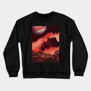 The Valleys Of Io - Space Collage, Retro Futurism, Sci-Fi Crewneck Sweatshirt